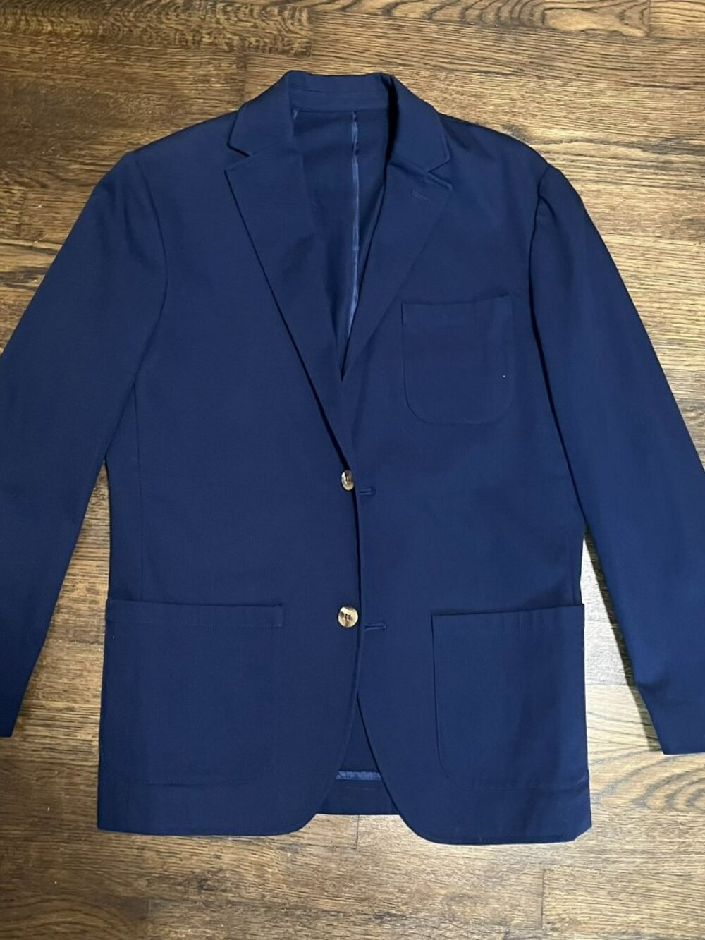 Charter Club Men's Small Navy Cotton-Polyester Blend Unstructured Blazer